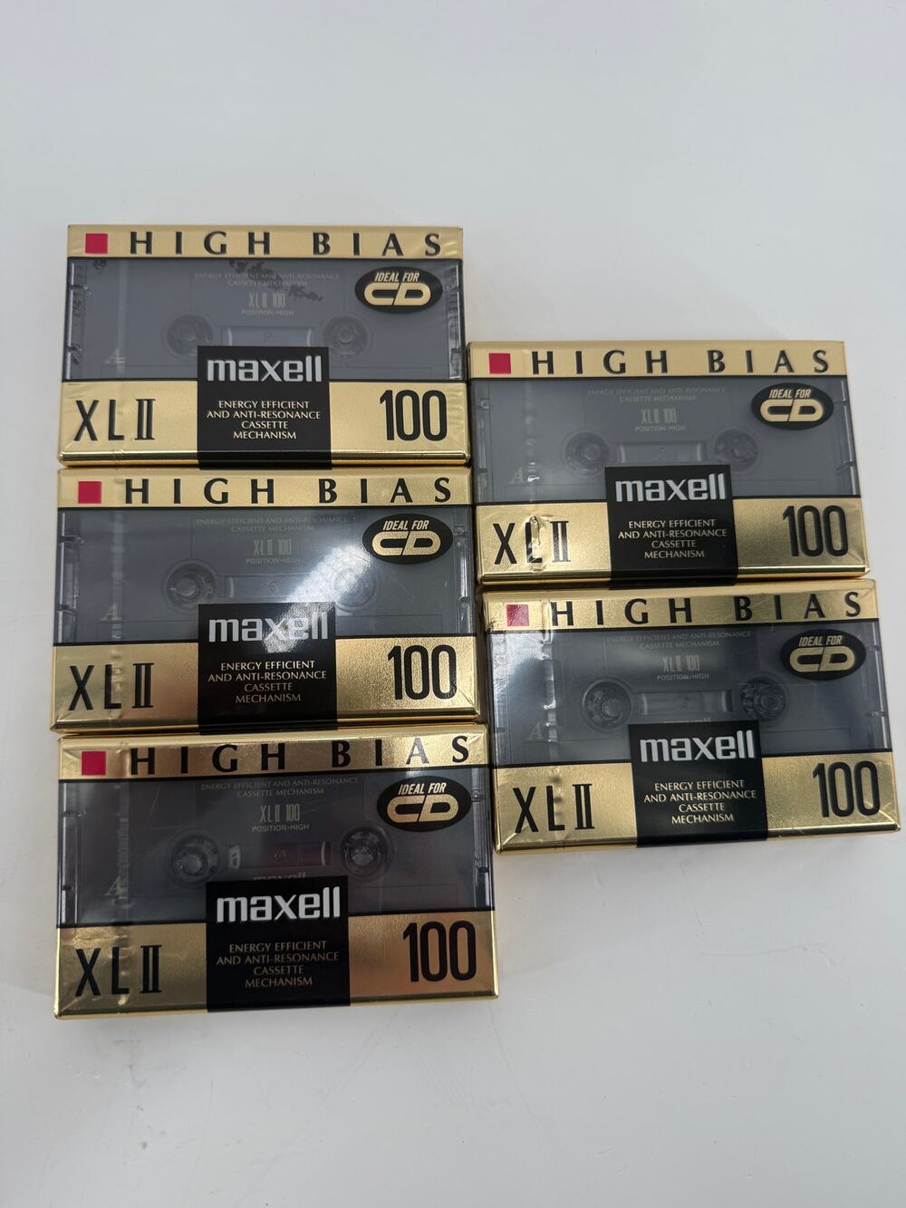 Maxell XLII 100 High Bias Type II Blank Cassette Tapes Sealed Lot 5 Vintage